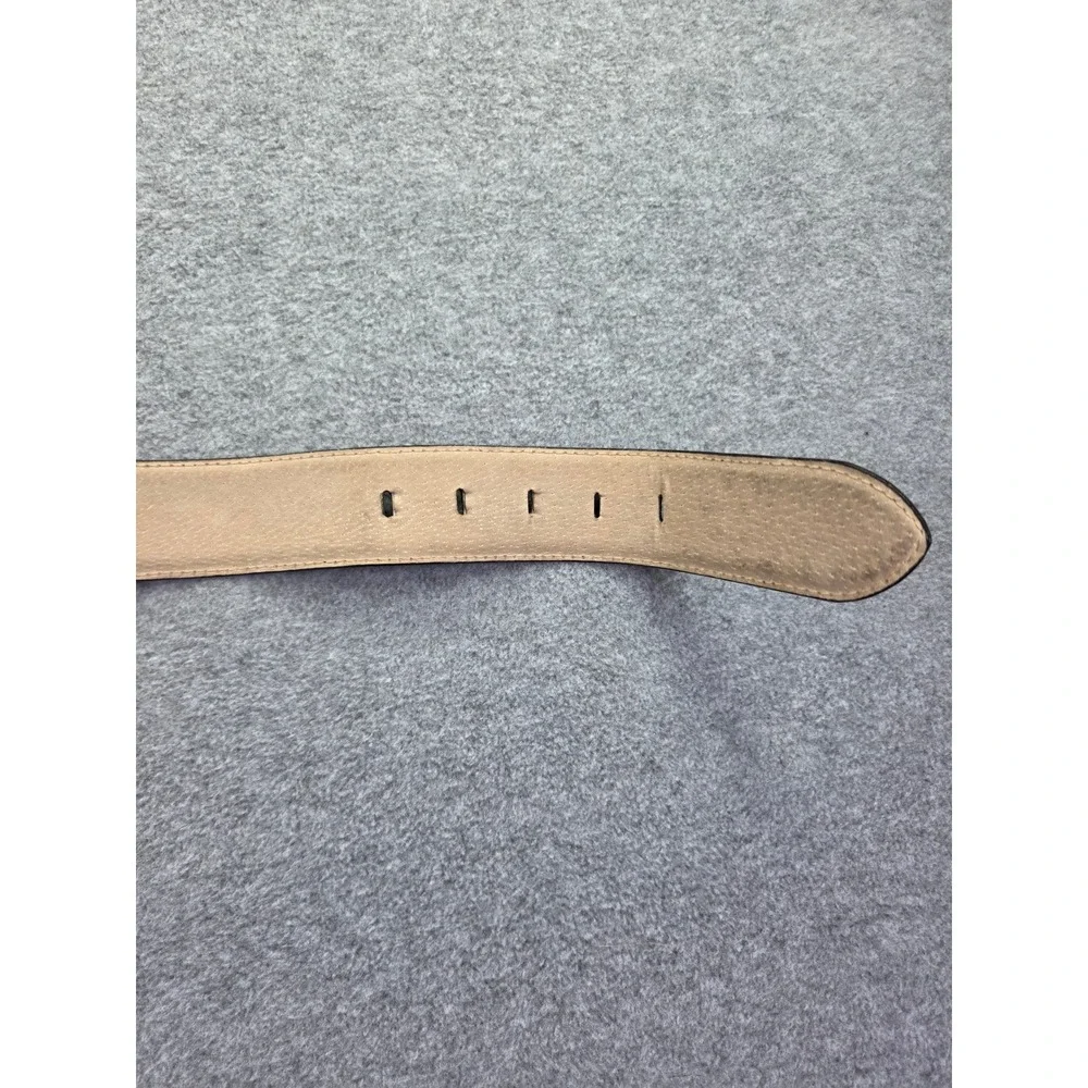 Lake Shore Drive Womens Croc Embossed Leather Belt ML Black Classic